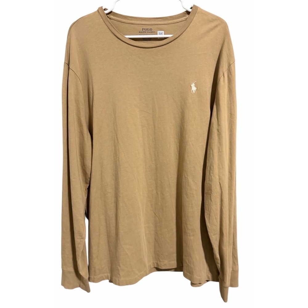 Polo Ralph Lauren Long Sleeve T-Shirt Tan‎ Men's Size X-Large